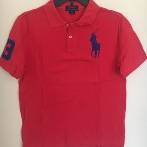 Polo Ralph Lauren Boys Red Polo Shirt Size Large